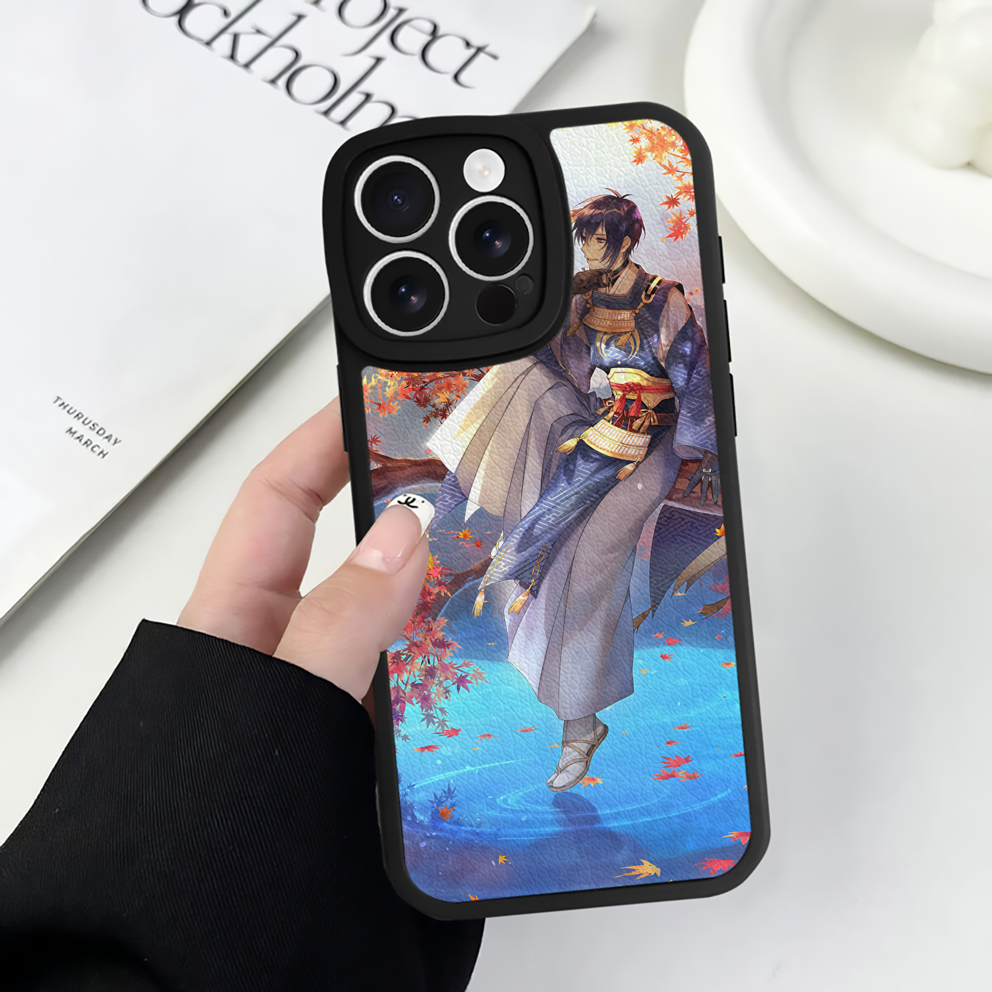 （画像用） 刀剣乱舞 Touken Ranbu 【iPhone 16シリーズ対応】シリコンスマホケース（レザー調） 材質：シリコン